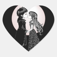 Niedlich gotische Emo Kids Kiss Valentinstag