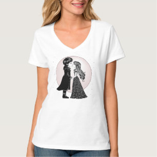Niedlich gotische Emo Kids Kiss Valentinstag T-Shirt