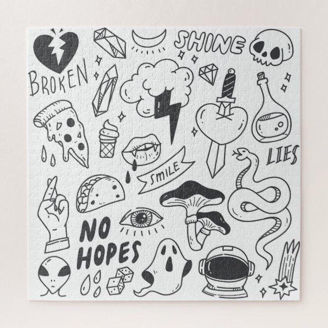 Niedlich Graffiti: Doodle Art Set. (Vertikal)