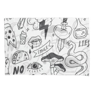 Niedlich Graffiti: Doodle Art Set. Kissenbezug