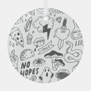 Niedlich Graffiti: Doodle Art Set. Ornament Aus Glas