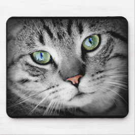Niedlich Grau Kitty Cat Face Mouse Pad Mousepad