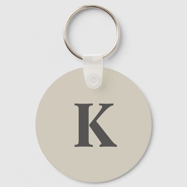Niedlich grau Mit Monogramm Schlüsselanhänger (Vorderseite)