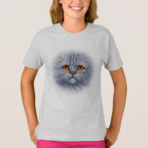 Niedlich Grau Tabby Kat Kitten Face T-Shirt