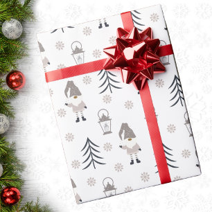 Niedlich Graue Weihnachtsgnomen Geschenkpapier