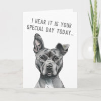 Niedlich Grauer Hund Funny Happy Geburtstag