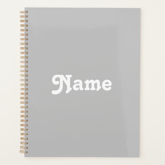 Niedlich-Grauweißer individuelle Name Jahr Nummer  Planer (Vorderseite)