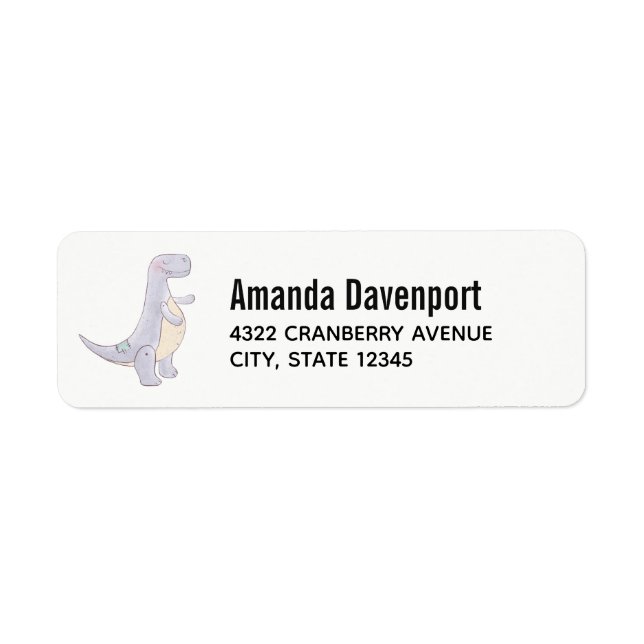 Niedlich Gray Dinosaur Toy Watercolor (Vorne)