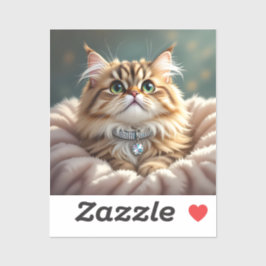 Niedlich Gray Fluffy Tabby Cat Aufkleber
