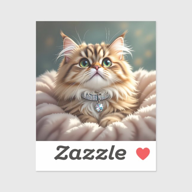 Niedlich Gray Fluffy Tabby Cat Aufkleber (Blatt)