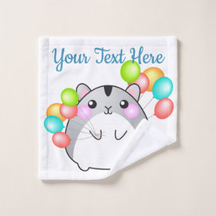 Niedlich Gray Kawaii Hamster Badhandtuch Set
