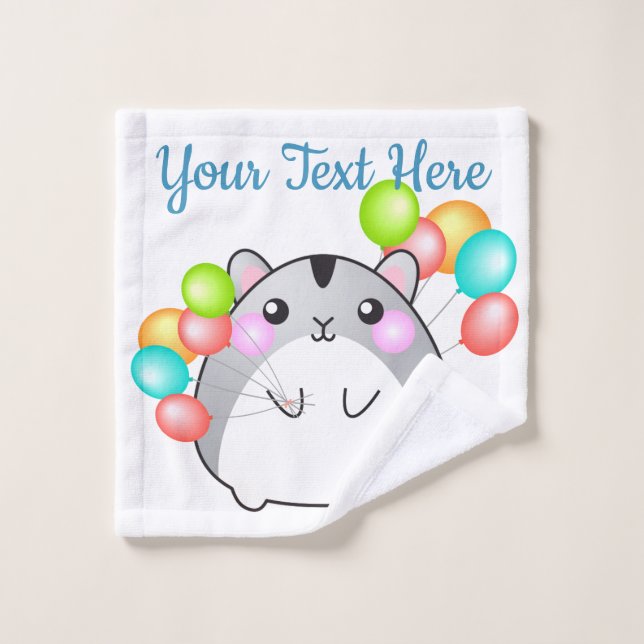 Niedlich Gray Kawaii Hamster Badhandtuch Set (Waschlappen)