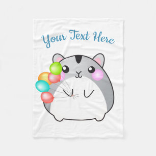 Niedlich Gray Kawaii Hamster Fleecedecke
