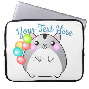 Niedlich Gray Kawaii Hamster Laptopschutzhülle