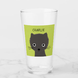 Niedlich Gray Kitty Cat Personalisiert Gray Kitt Glas