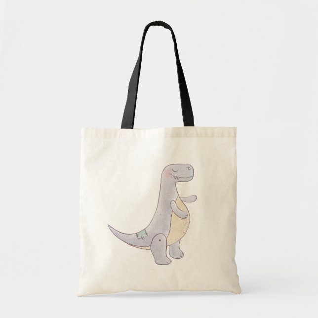 Niedlich Gray Tyrannosaurus Rex Dinosaur Toy Tragetasche (Vorne)
