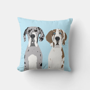 Niedlich Great Dane Hunde Blue Kissen