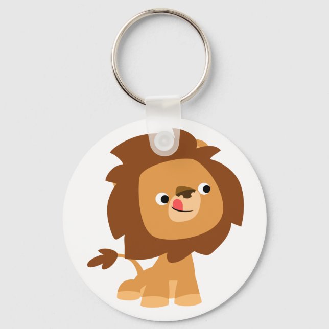 Niedlich Greedy Cartoon Lion Schlüsselanhänger (Vorderseite)