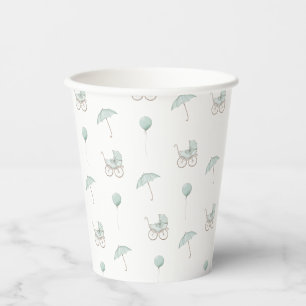 Niedlich Green Baby Buggy Baby Dusche Pappbecher