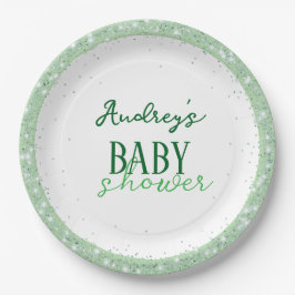 Niedlich-Green-Baby-Dusche Pappteller