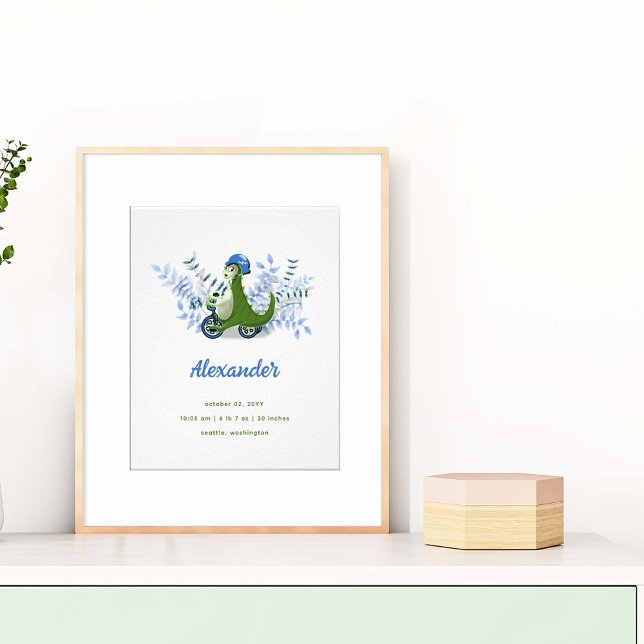 Niedlich Green Dinosaurier Birth Stats Boy Kinderz Poster (Von Creator hochgeladen)