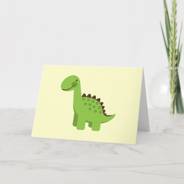 Niedlich Green Dinosaurier Karte (Vorderseite)