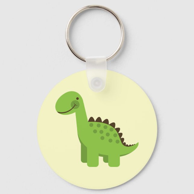 Niedlich Green Dinosaurier Schlüsselanhänger (Vorderseite)