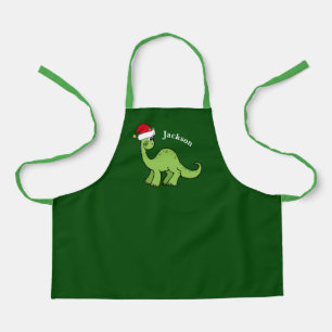 Niedlich Green Dinosaurier Weihnachtsmonogramm Kin Schürze