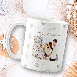 Niedlich Green Gingham Kariert Custom Foto Christm Kaffeetasse