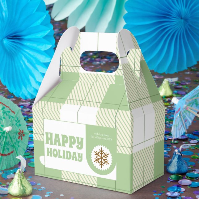 Niedlich Green Gingham Kariert Holiday Geschenkschachtel (Party)
