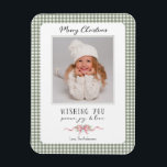 Niedlich Green Gingham Kariert Preppy Foto Magnet<br><div class="desc">Ein niedlicher Gingham-karierter,  preppy Christmas Foto-Magnet. Personalisieren Sie es mit Ihrem Foto und Namen.</div>