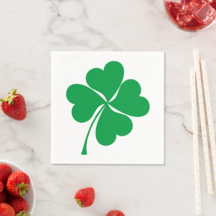 Niedlich Green Lucky 4 Blätter Herz Clover Kleebl Serviette