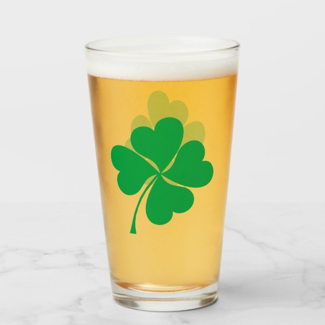 Niedlich Green Lucky 4 Blätter Herz Clover Kleebla Glas (Vorne (Gefüllt))