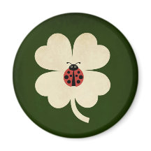 Niedlich Green Lucky Ladybug Kleeblatt
