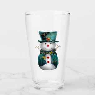 Niedlich Green Snowman Weihnachten Glas