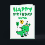 Niedlich Green T-Rex Dino Grandson 1. Geburtstag Karte<br><div class="desc">Niedlich Green T-Rex Dino Grandson 1. Geburtstag, dieses Design ist für jeden, der etwas Schönes für einen kleinen Jungen sucht an seinem 1. Geburtstag. Wenn Sie nach Einladungen zum 1. Geburtstag suchen, besonders für Ihren Enkel, ist diese Einladung genau das, was Sie brauchen. Das Design verfügt über einen niedlichen Dinosaurier...</div>