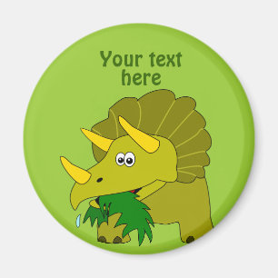 Niedlich Green Triceratops Cartoon Dinosaurier Magnet