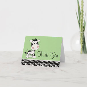 Niedlich Green Zebra Dankeschön Karten