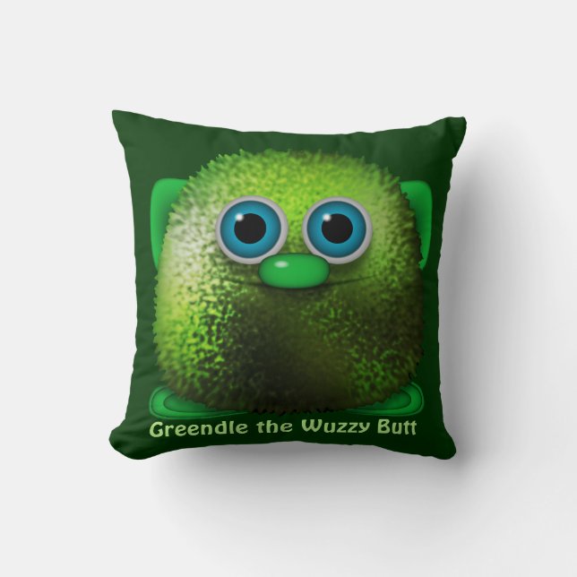 Niedlich Greendle the Wuzzy Hintern Cushion for Ki Kissen (Vorderseite)