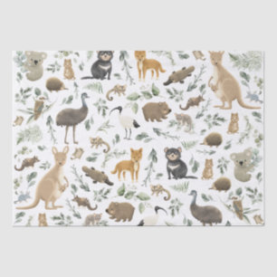 Niedlich Greenery Australian Animals Boy Baby Birt Seidenpapier
