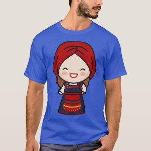 Niedlich griechische Girl in traditionellem Kleid T-Shirt