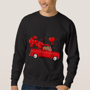 Niedlich Griffon Brussels Riding Red Truck Liebe V Sweatshirt