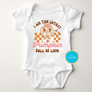 Niedlich Groovy Baby Pumpkin Halloween Baby Bodysu Baby Strampler