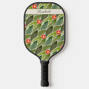 Niedlich Groovy Hippie Red Green Daisy Blumenmuste Pickleball Schläger