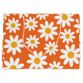 Niedlich Groovy Retro Daisy  Große Geschenktüte