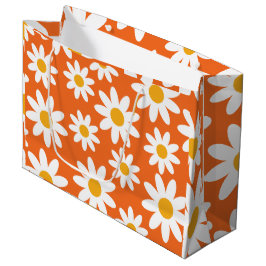 Niedlich Groovy Retro Daisy Große Geschenktüte