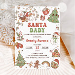 Niedlich Groovy Santa Christmas Baby Dusche Einladung<br><div class="desc">Niedlich Groovy Santa Christmas Baby Dusche</div>