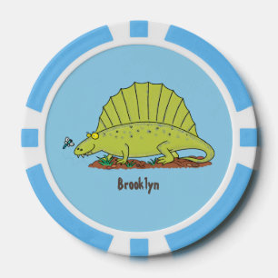 Niedlich-grüne Dimetrodon-Cartoon Pokerchips
