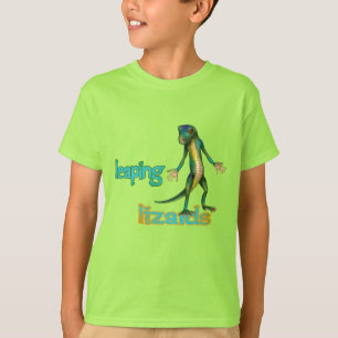 Niedlich grüne Gecko-Leaping-Lizards Typografie T-Shirt