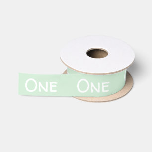 Niedlich-Grüne-Weiße-Eine-Typografie Satinband